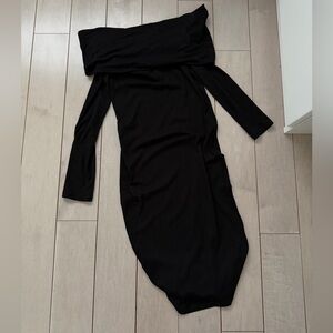 Black Long Sleeve Off-Shoulder Dress